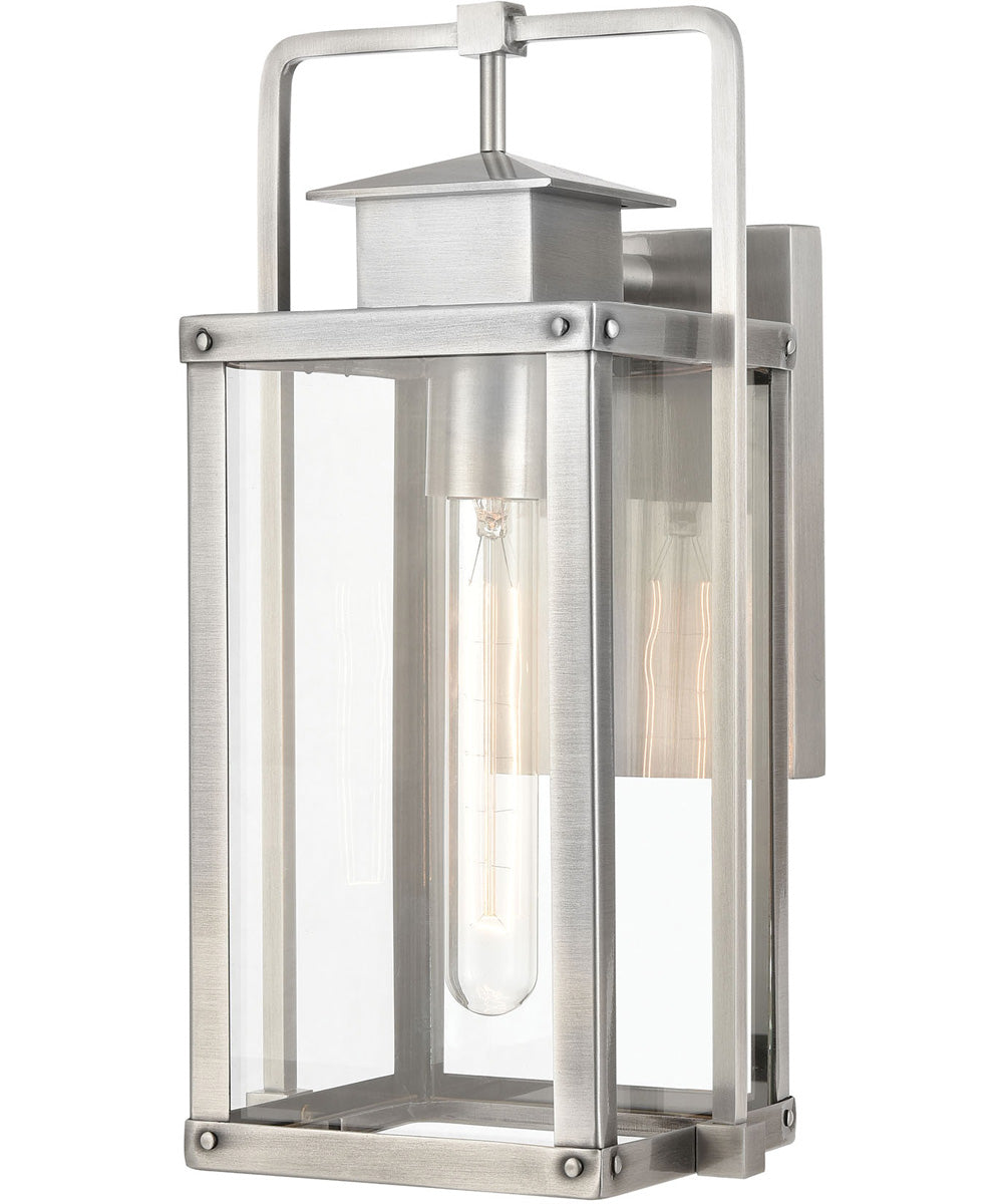 Crested Butte 1-Light Outdoor Sconce Antique Brushed Aluminum/Clear Glass Enclosure