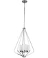 Elevate 4-Light Etched White Glass Modern Style Hanging Pendant Light Polished Chrome