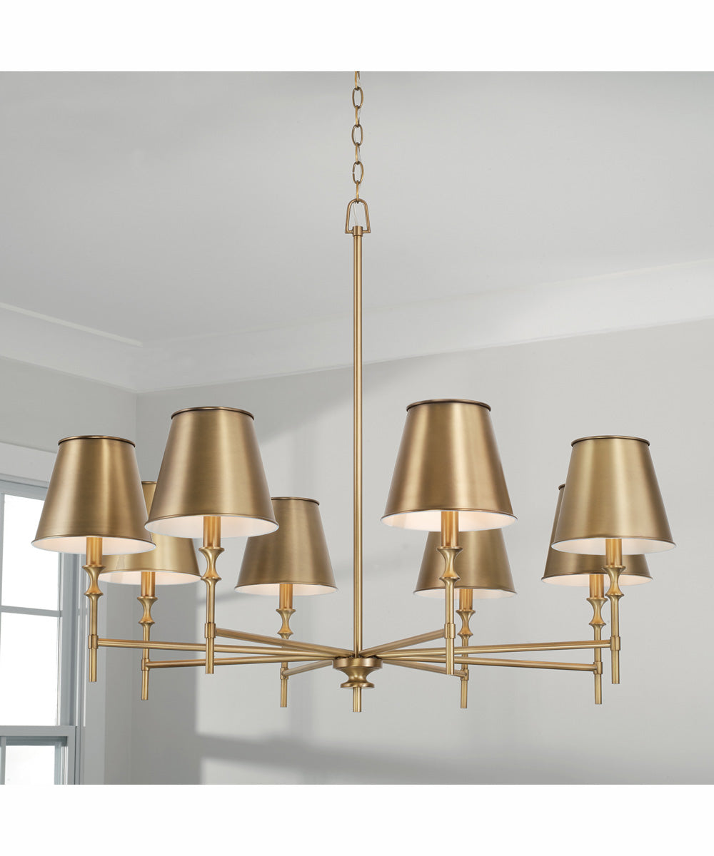 Whitney 8-Light Chandelier Aged Brass