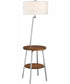 Lemington 1-Light Floor Lamp With Wireless Charging Pad Silv/Wood/White