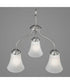 Classic 3-Light Etched Glass Traditional Chandelier Light Brushed Nickel