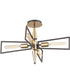 Wings 4-Light Flush Mount Black / Satin Brass