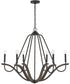 Clive 6-Light Chandelier Carbon Grey and Black Iron