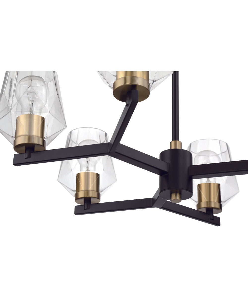 Avante Grand 6-Light Chandelier Flat Black/Satin Brass
