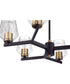 Avante Grand 6-Light Chandelier Flat Black/Satin Brass