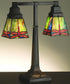 20"H Prairie Dragonfly  2-Light Tiffany Desk Lamp