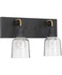 Rushton 2-Light Clear Glass Farmhouse Bath Vanity Light Graphite