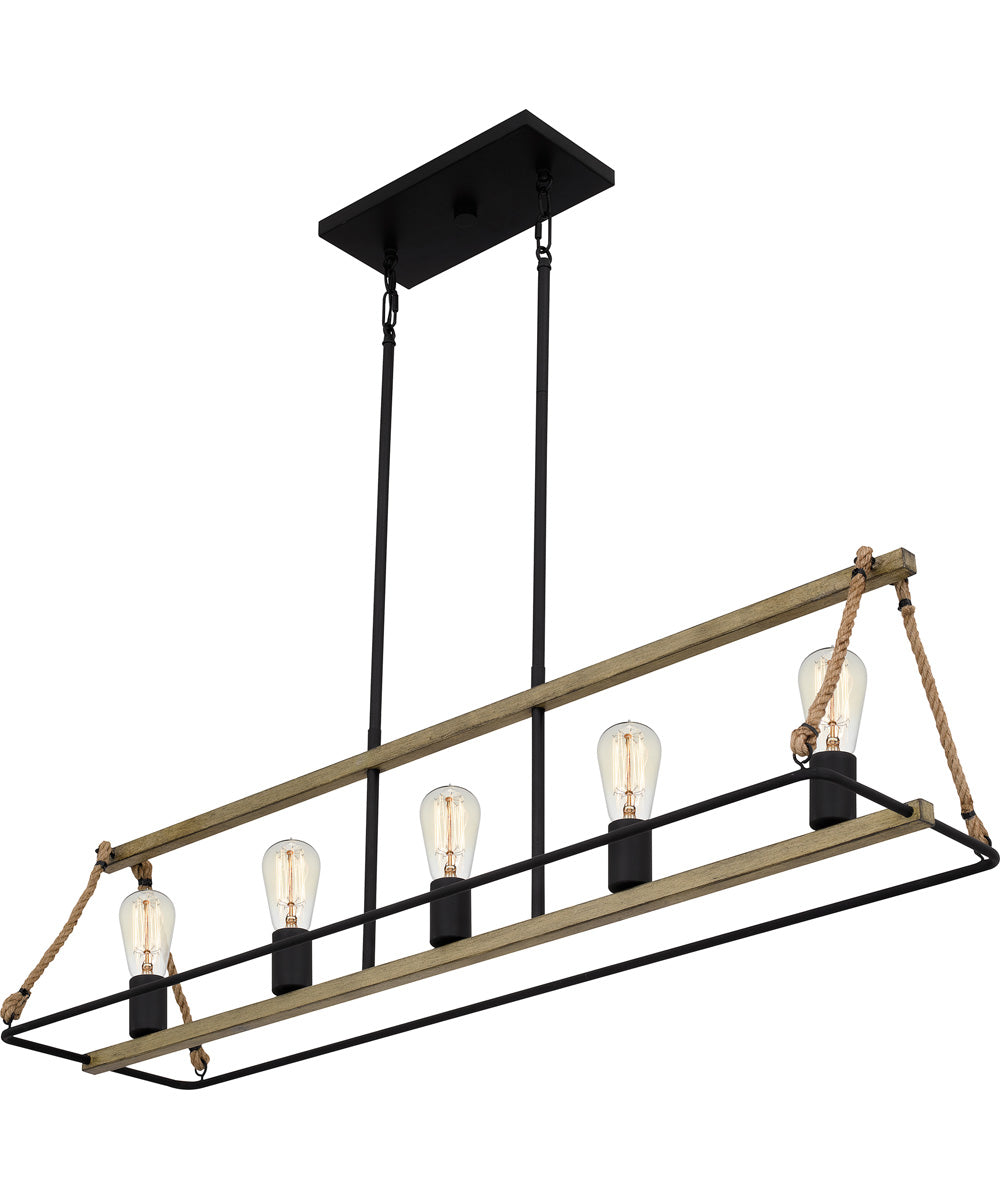 Oak Park Medium 5-light Island Light Matte Black