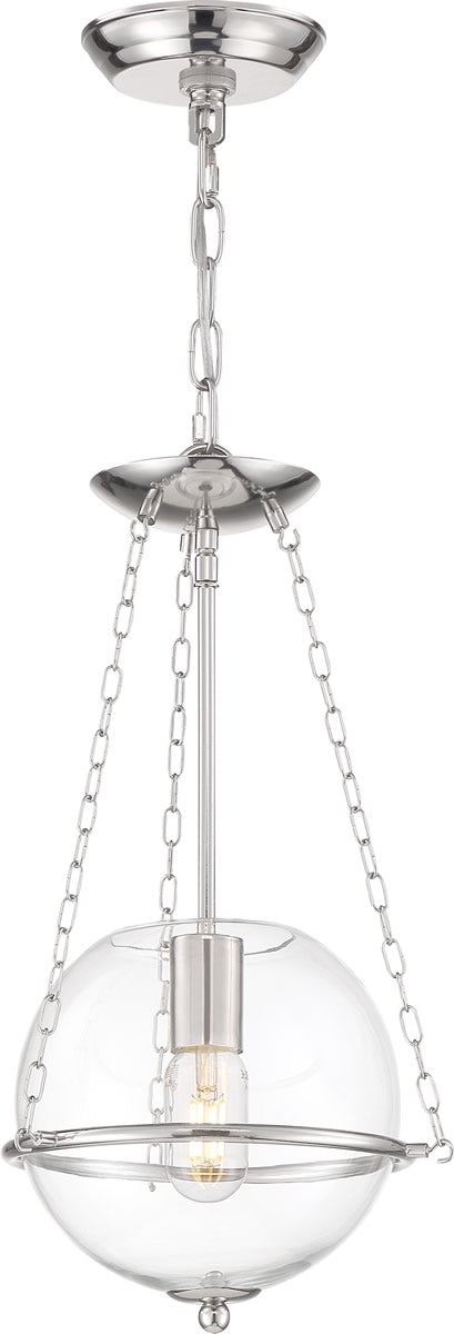 11"W Odyssey 1-Light Pendant Polished Nickel