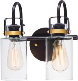 11"W Magnolia 2-Light Bath Vanity Bronze / Gold