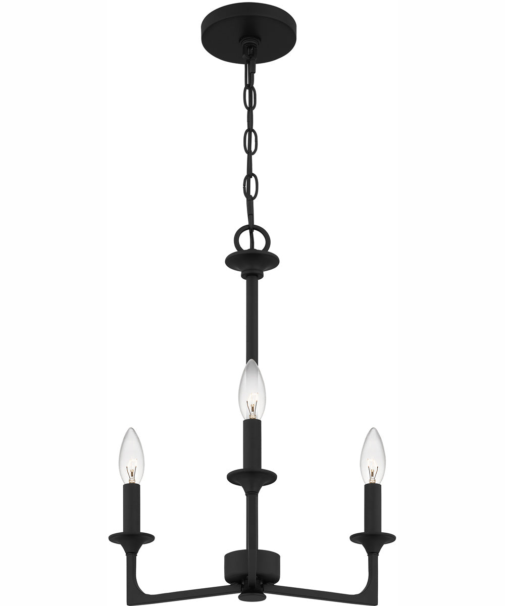 Prescott Medium 3-light Chandelier Matte Black