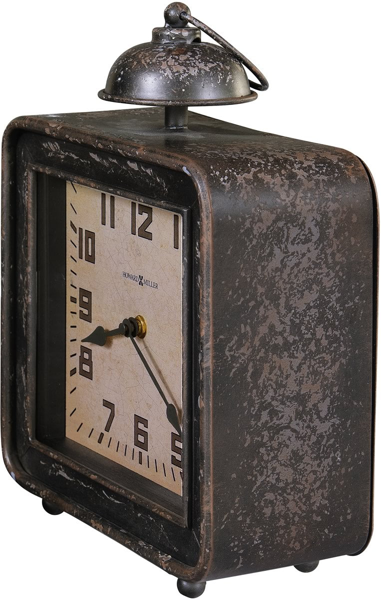 13"H Collins Mantel Clock Antique Black