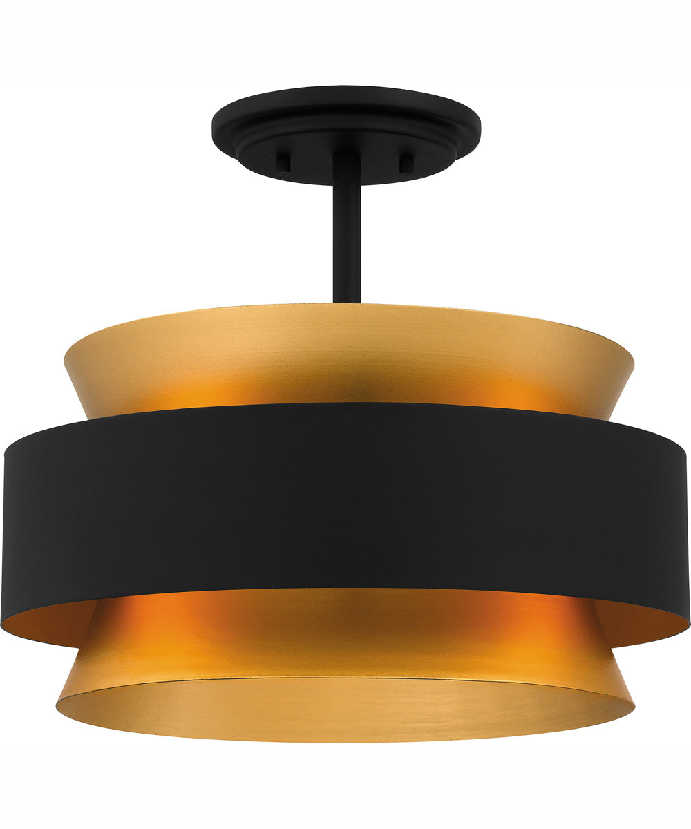 Quoizel Semi-Flush Mount Medium 3-light Semi Flush Mount Earth Black
