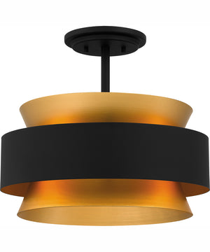 Quoizel Semi-Flush Mount Medium 3-light Semi Flush Mount Earth Black