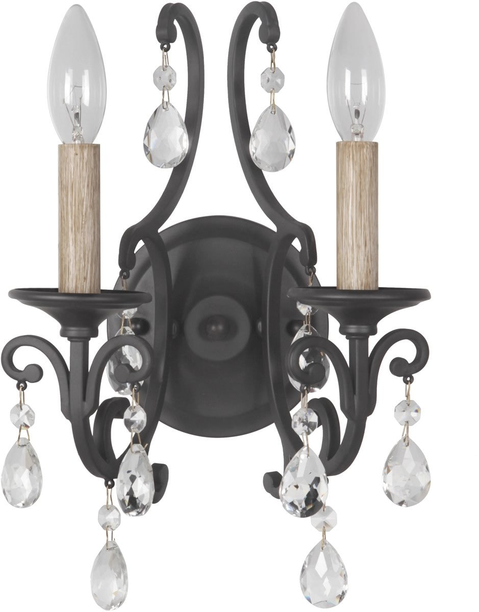 9"W Bentley 2-Light Wall Sconce Matte Black