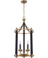 Stanza 4-Light Foyer Flat Black/Satin Brass