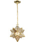 Moravian Star 1-Light Mini Pendant Brass/Gold Mercury Glass - Large