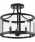 Gilliam 13 in. 3-Light New Traditional Semi-Flush Mount Matte Black