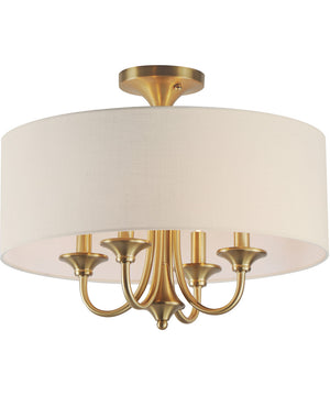 Bongo 4-Light Pendant / Semi-Flush Mount Natural Aged Brass