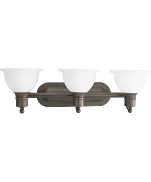 Madison 3-Light Etched Glass Traditional Bath Vanity Light Antique Bronze