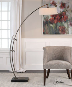 74"H Calogero Bronze Arc Floor Lamp