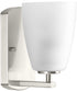 Leap 1-Light Etched Glass Modern Bath Vanity Light Brushed Nickel