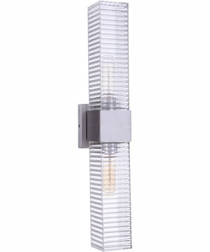 Ridge 2-Light Wall Sconce Satin Aluminum