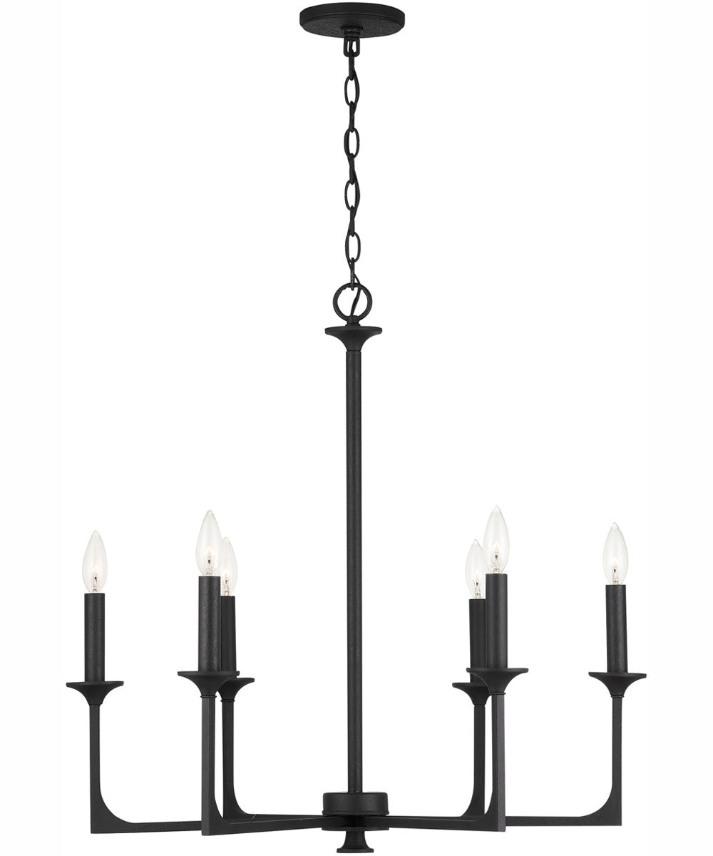 Clint 6-Light Chandelier Black Iron