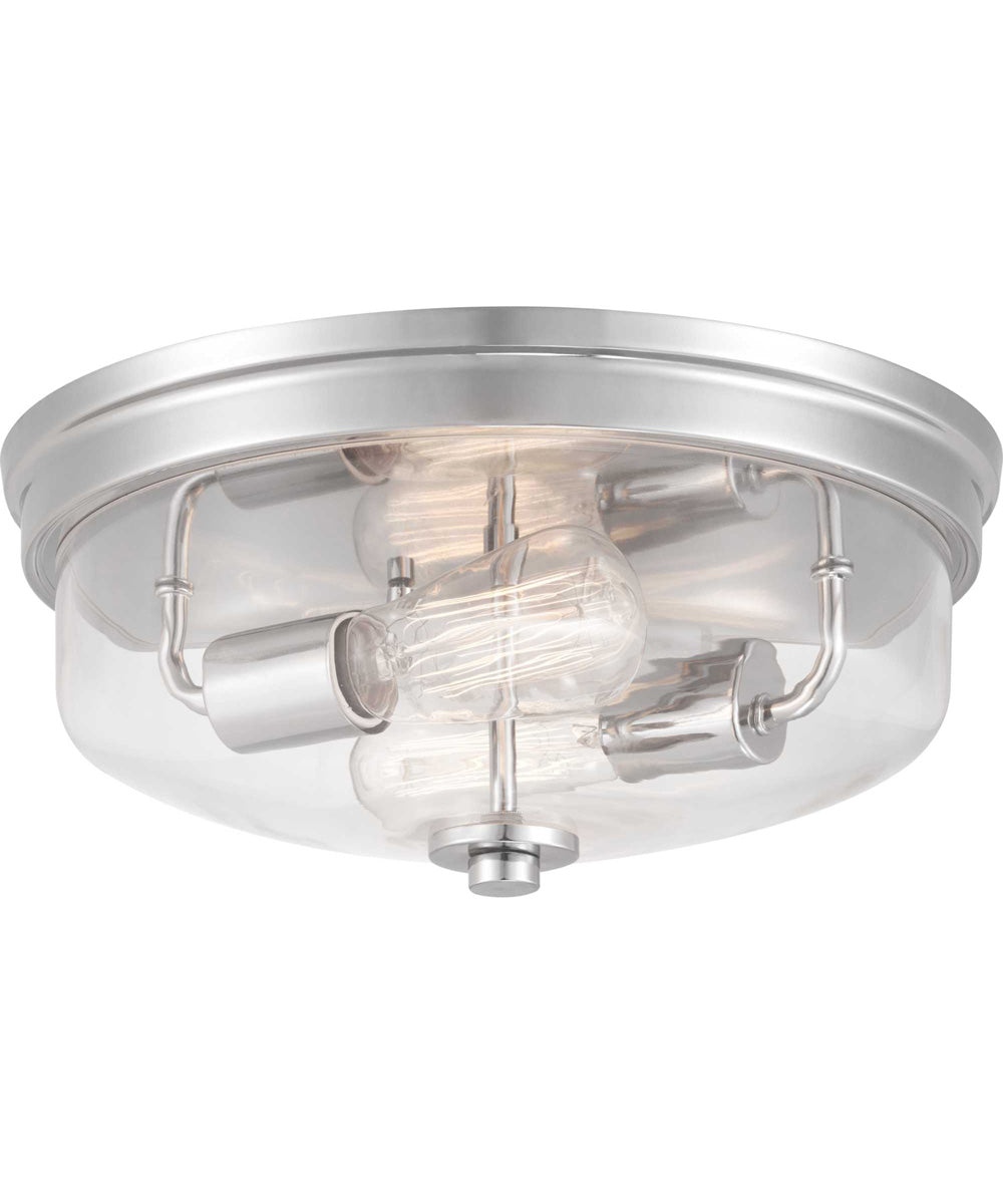 Blakely 2-Light 13-5/8" Flush Mount Polished Nickel