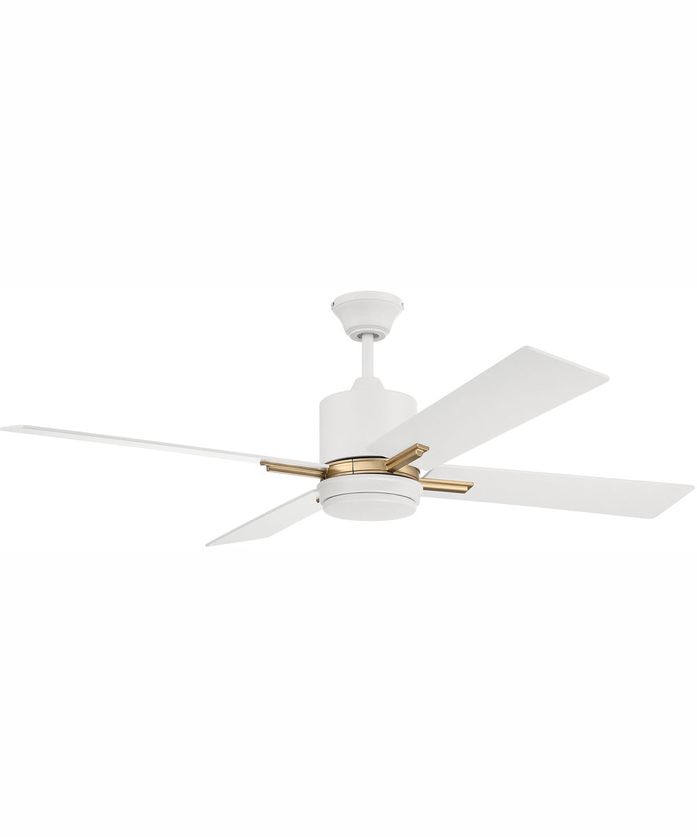 52" Teana 1-Light Ceiling Fan White/Satin Brass