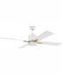 52" Teana 1-Light Ceiling Fan White/Satin Brass