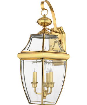 Newbury Large 3-light Outdoor Wall Light Polished Brass
