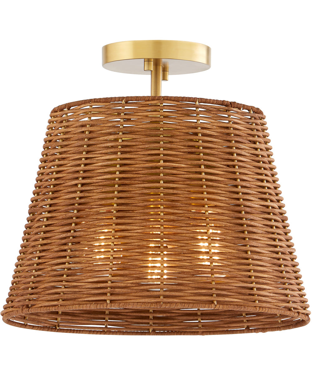 3-light Semi-Flush Mount Aged Brass