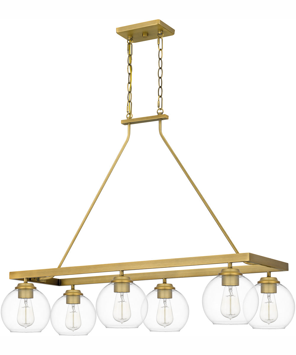 Celadon Medium 6-light Island Light Aged Brass