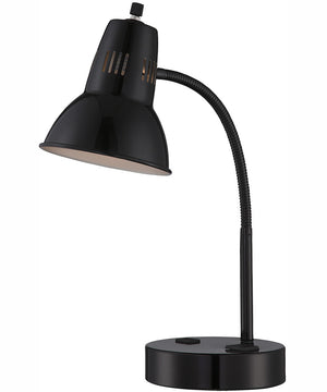 Pagan 1-Light Desk Lamp Matt Blackwith Outlet And Usb Charging