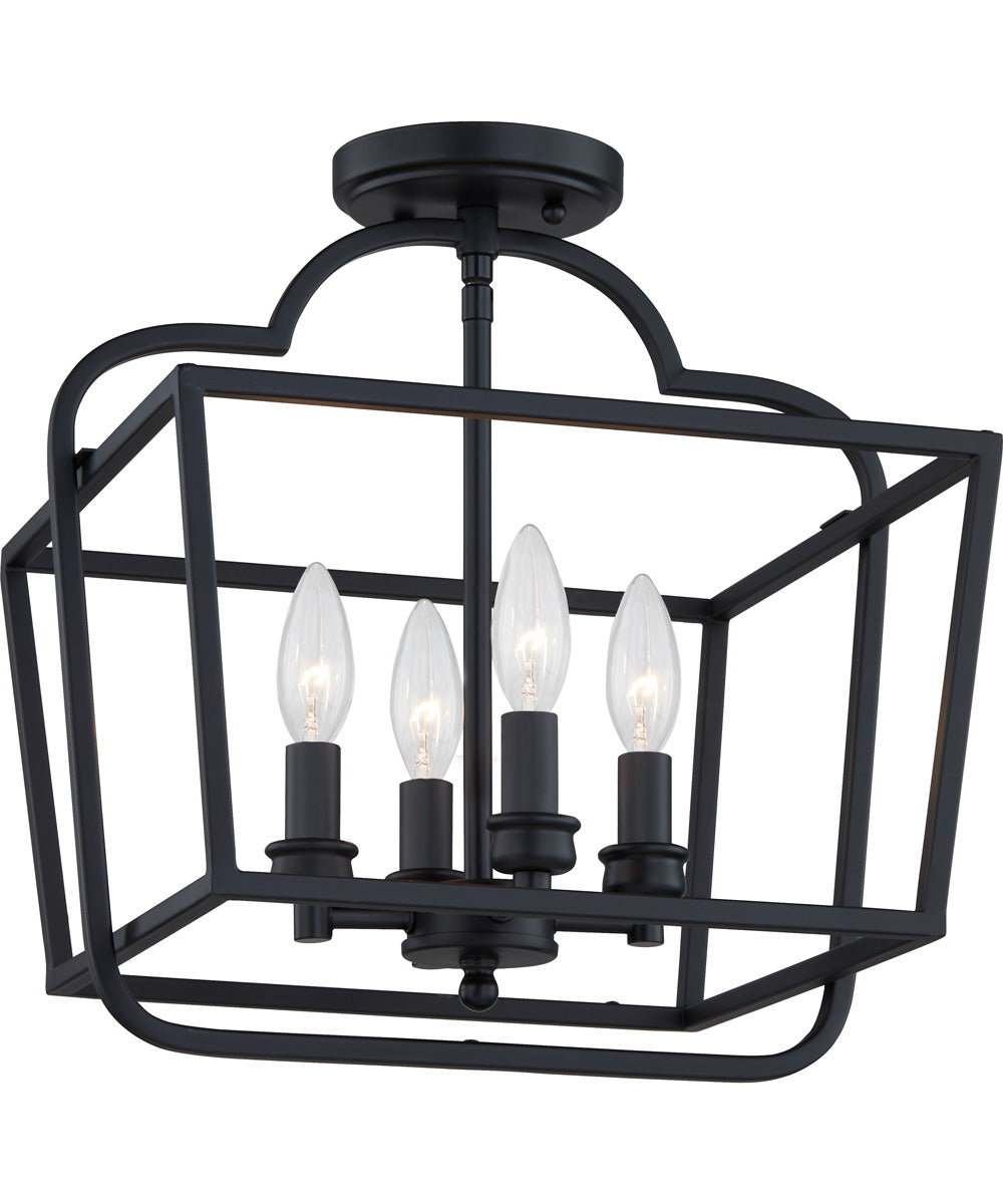 Blanche 4-light Semi Flush Mount Matte Black
