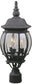 22"H French Style 3-Light Outdoor Post Mount Matte Black
