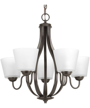 Arden 5-Light Etched Glass Farmhouse Chandelier Light Antique Bronze