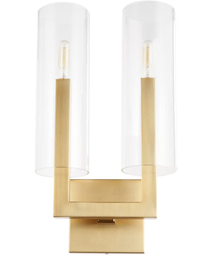 Harbin 2-light Wall Mount Light Fixture Aged Brass