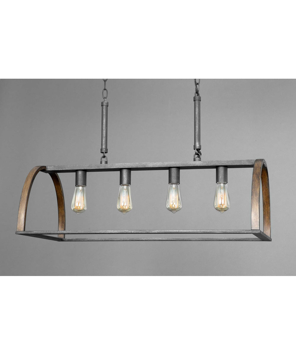 Trestle 4-Light Farmhouse Chandelier Light Gilded Iron