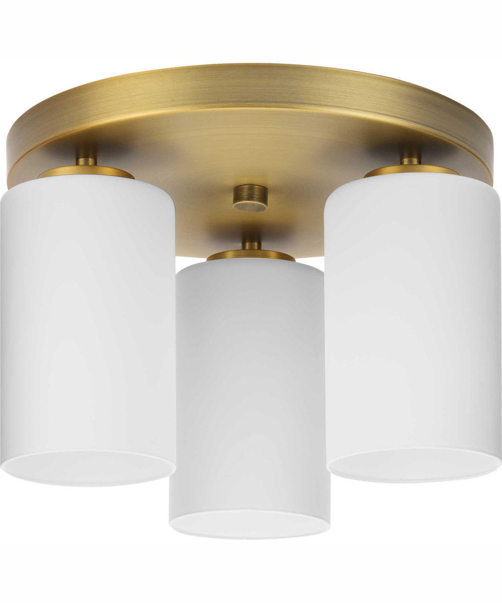 Cofield 12 in. 3-Light Transitional Flush Mount Vintage Brass