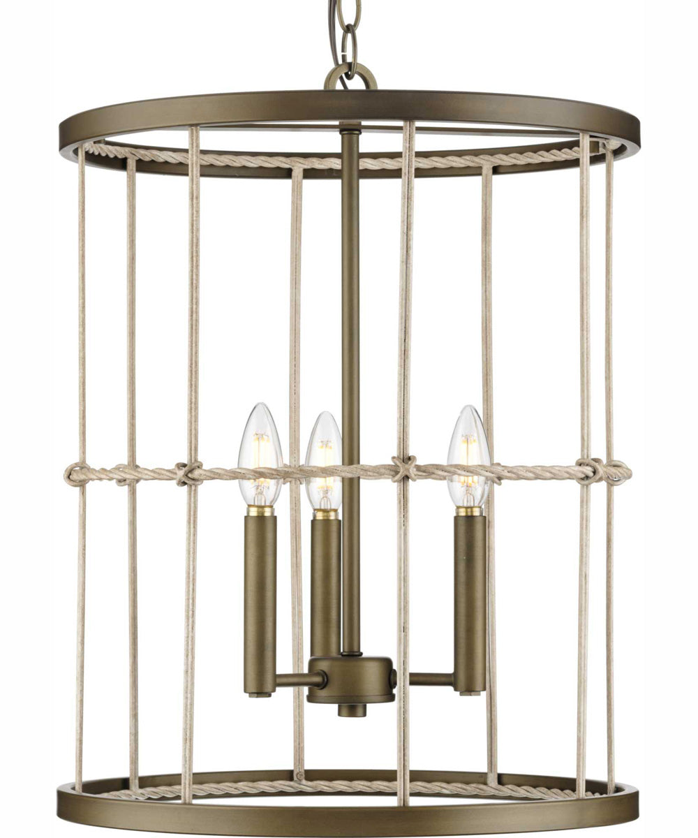 Lattimore 3-Light Hall & Foyer Light Aged Brass