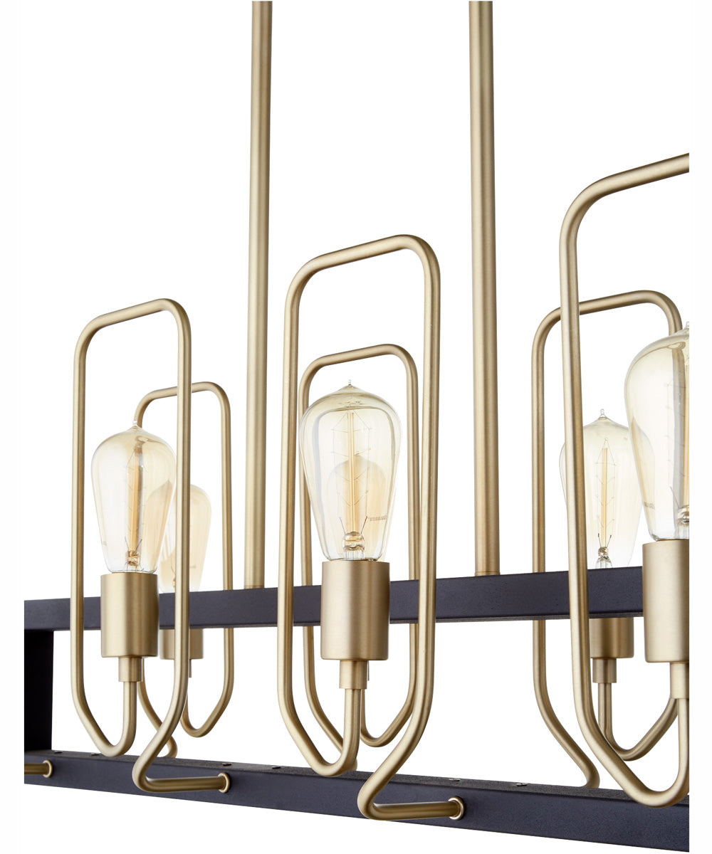 Howe 8-light Chandelier Textured Black w/ Aged Brass