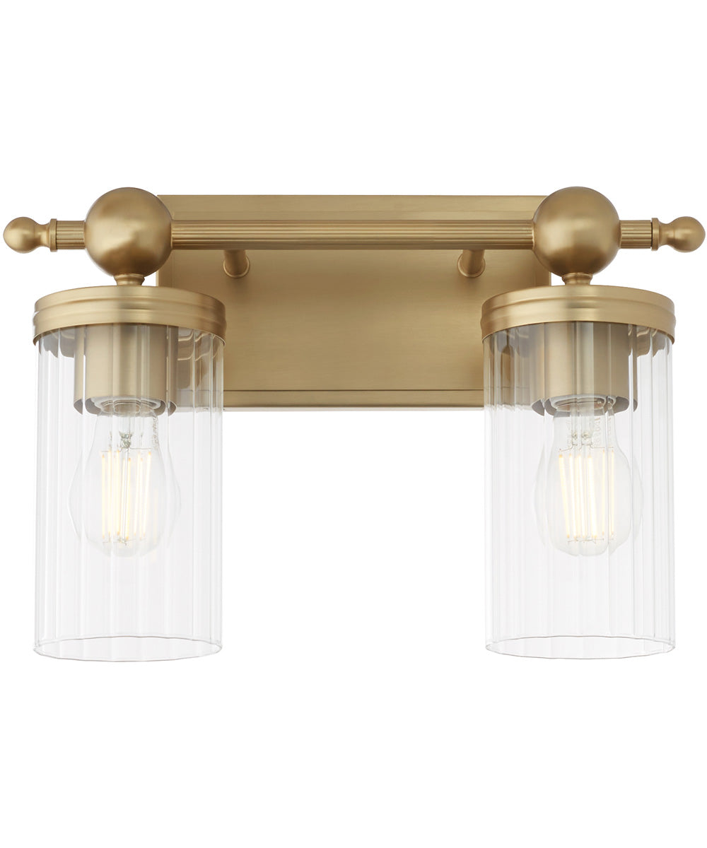 Tamara Day's Lee Boulevard 2-light Bath Vanity Light Aged Brass