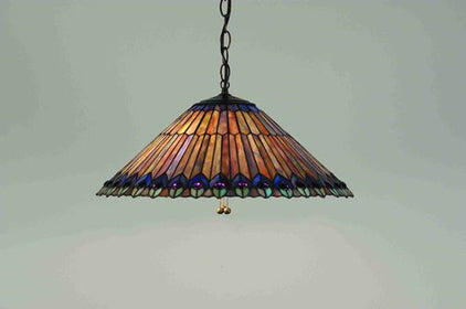 20"W Peacock Cone 3-Light Cluster