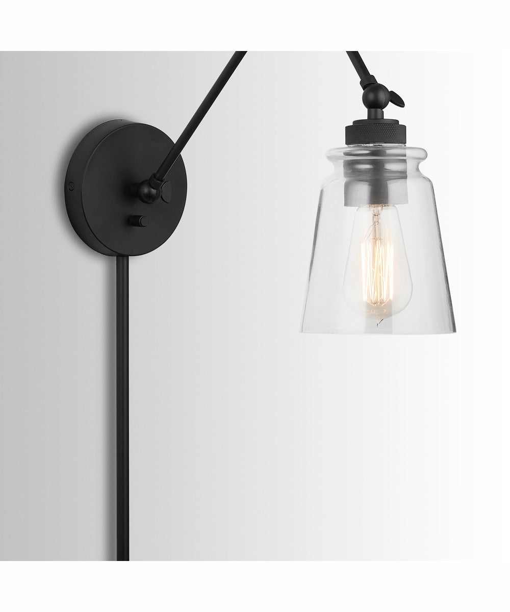 Profile 1-Light Plug In Sconce Matte Black, 5"W