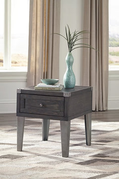 24"H Todoe Rectangular End Table Dark Gray