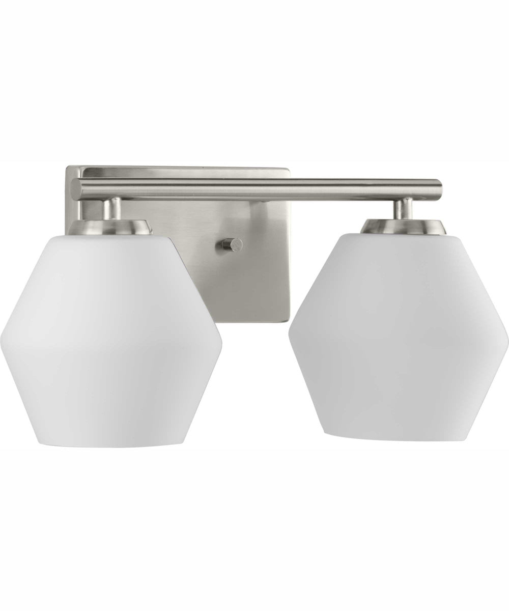 Copeland 2-Light Mid-Century Modern Vanity Light Brushed Nickel