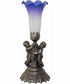 13" High Blue/White Tiffany Pond Lily Twin Cherub Accent Lamp