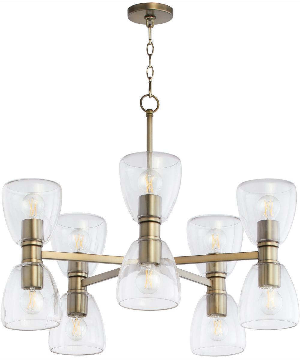 Relo 10-light Chandelier Dark Brass